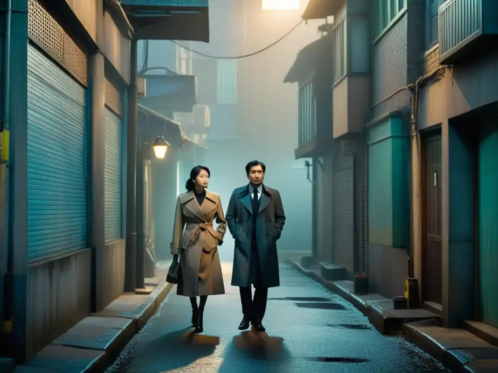 Análisis detectivesco de Memories of Murder: Detectives en la niebla de un callejón en Seúl, escena de cine noir