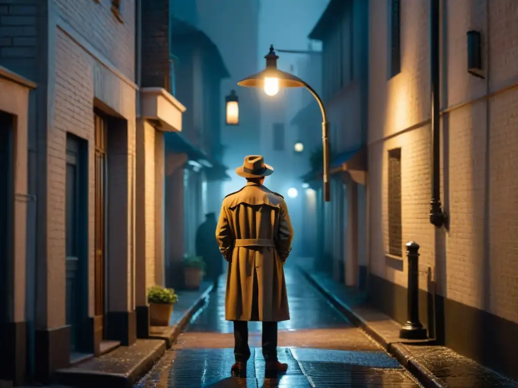 Análisis detectivesco de 'The Sinner': Figura solitaria en un callejón oscuro, bajo la luz de una farola parpadeante