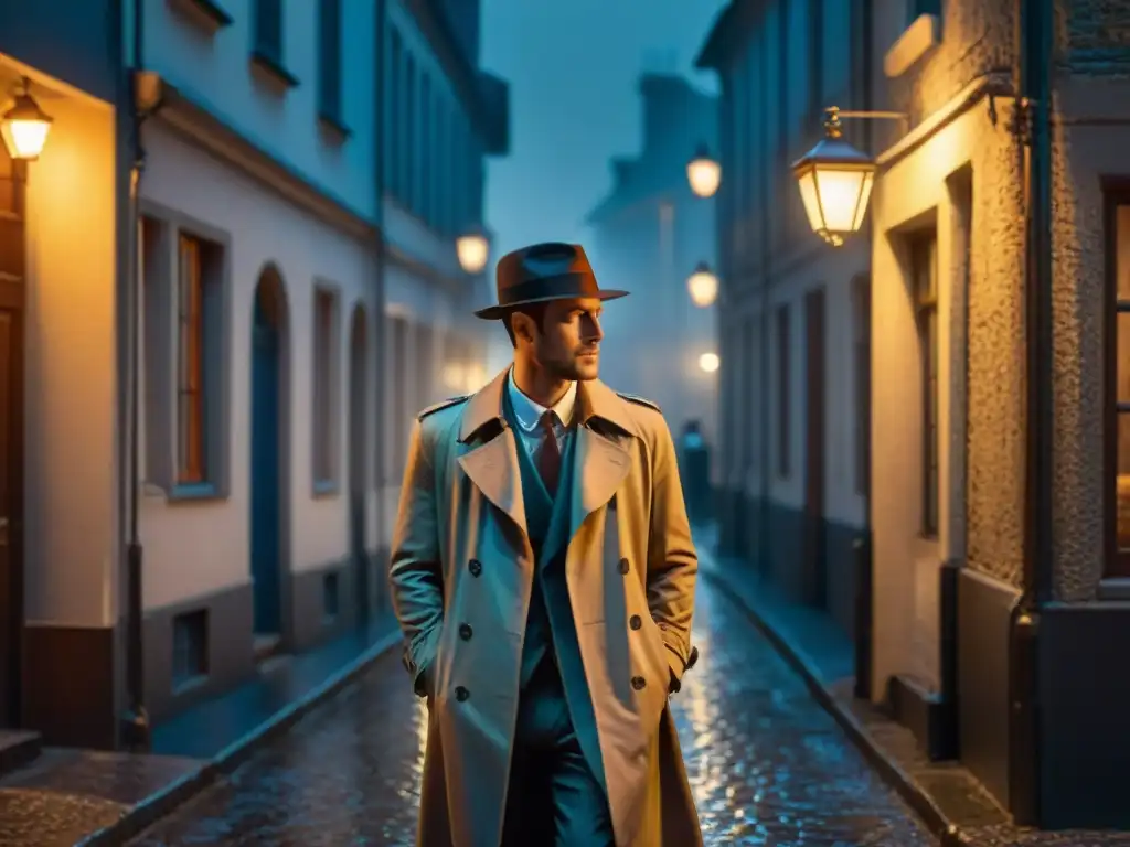 Atmósfera noir en un callejón de ciudad europea