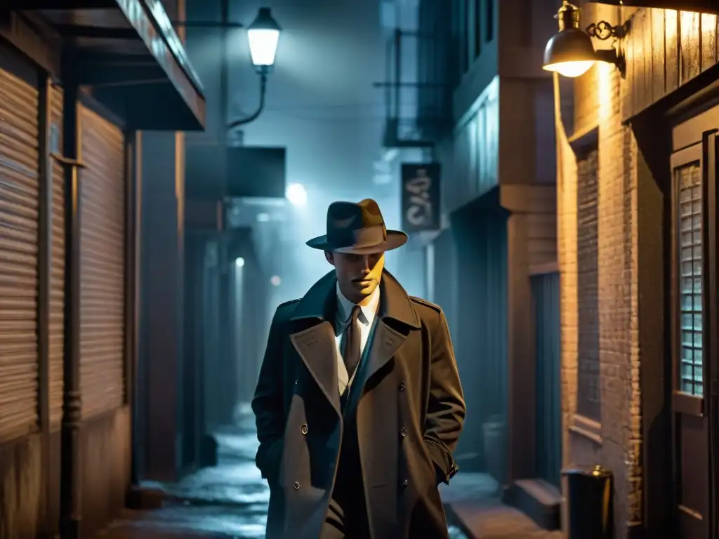 Un callejón sombrío en un ambiente noir