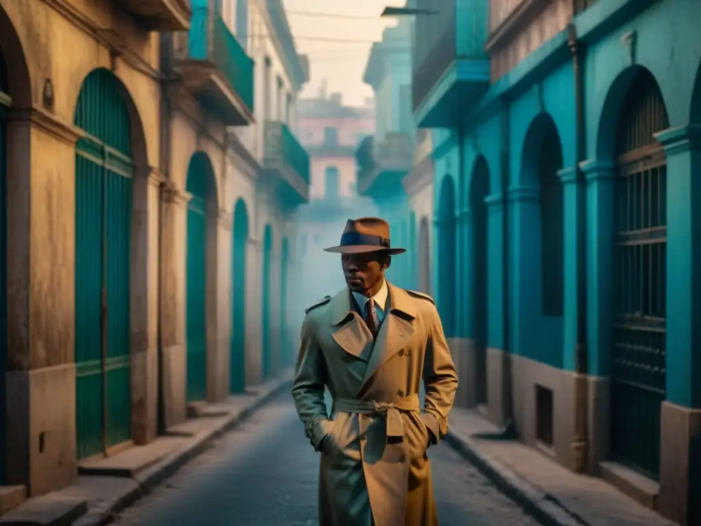 Un callejón sombrío en La Habana, iluminado por una lámpara titilante