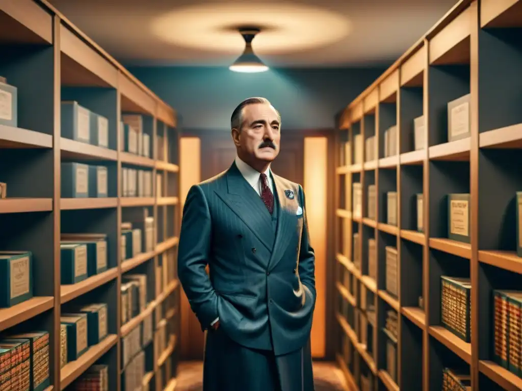 Coleccionista de películas detectives: sala con estanterías llenas de sets de Poirot, evolución género noir