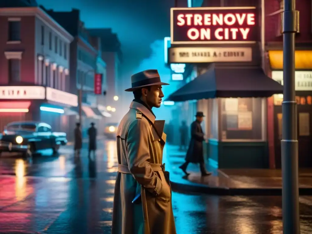 Un detective en la lluviosa y misteriosa calle de la ciudad durante la Revolución del género detectivesco en 'Broadchurch'