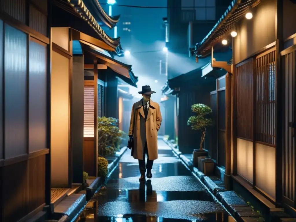 Un detective misterioso en un callejón de Tokio, influencia literatura japonesa cine misterio