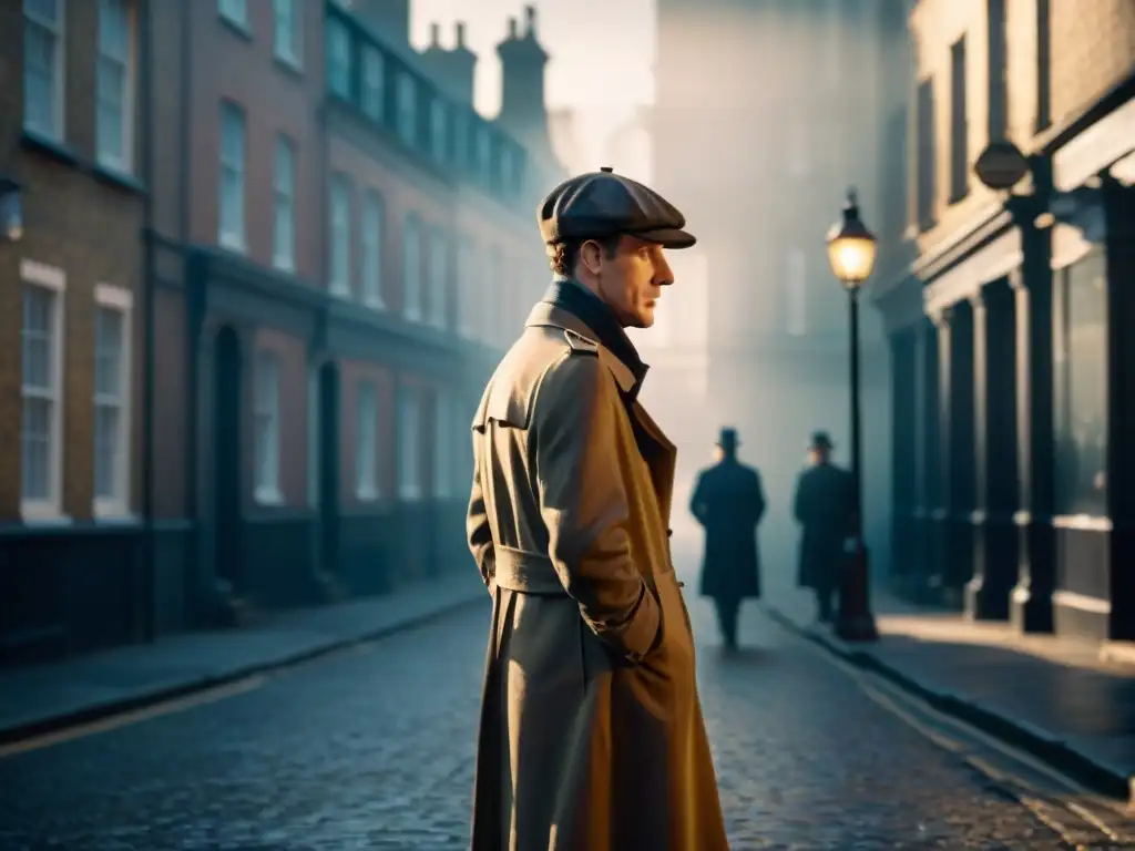 Un detective misterioso en la neblinosa calle de Londres, evolución de Sherlock Holmes en pantalla