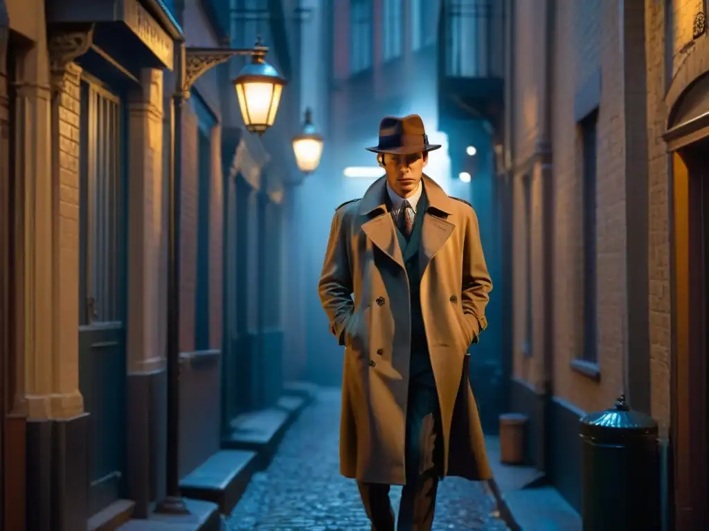 Un detective en la penumbra, evocando a Sherlock Holmes