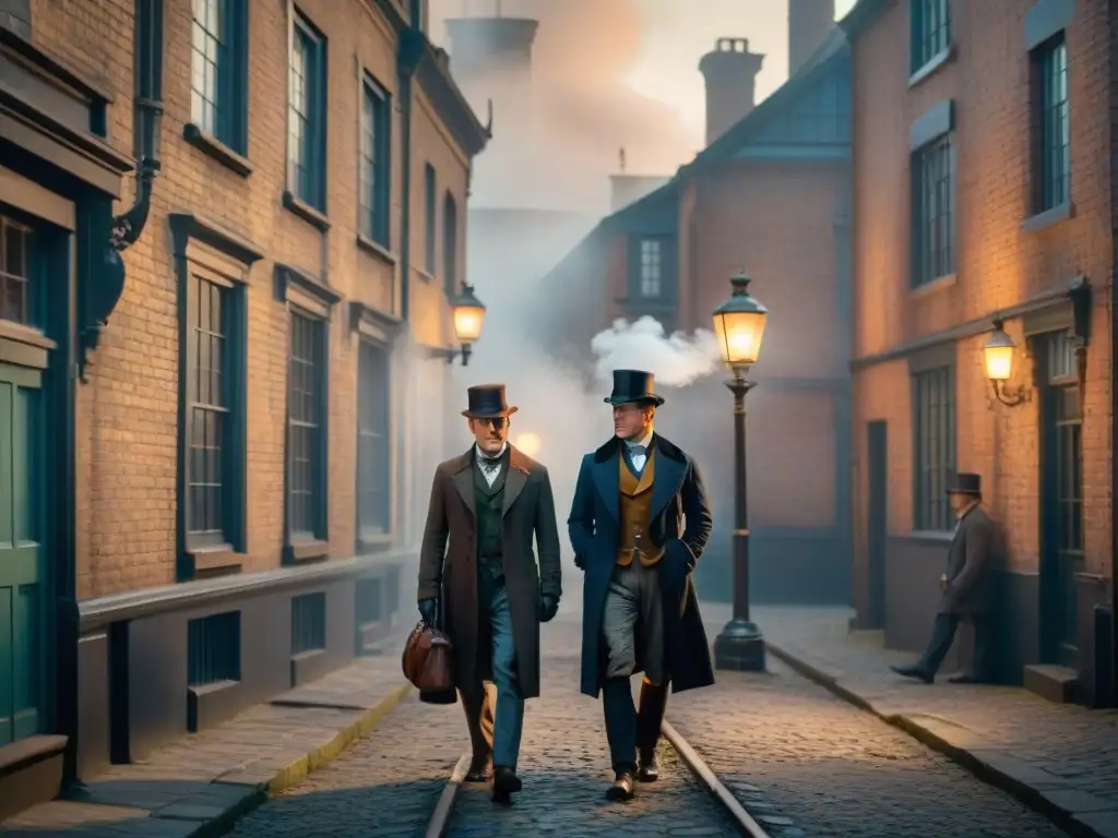 Dos detectives en la ciudad del siglo XIX, entre sombras de faroles de gas y pistas