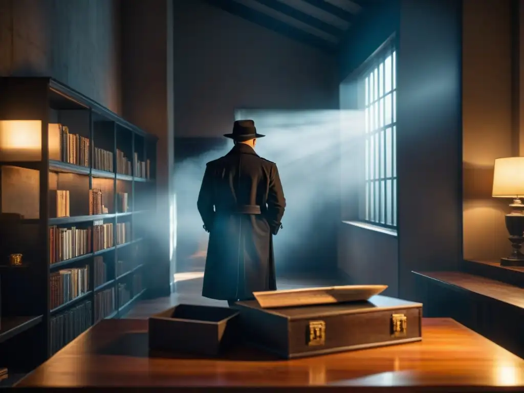 Merchandising de Luther estilo oscuro: Escena en penumbra con objetos enigmáticos inspirados en la serie de TV 'Luther'