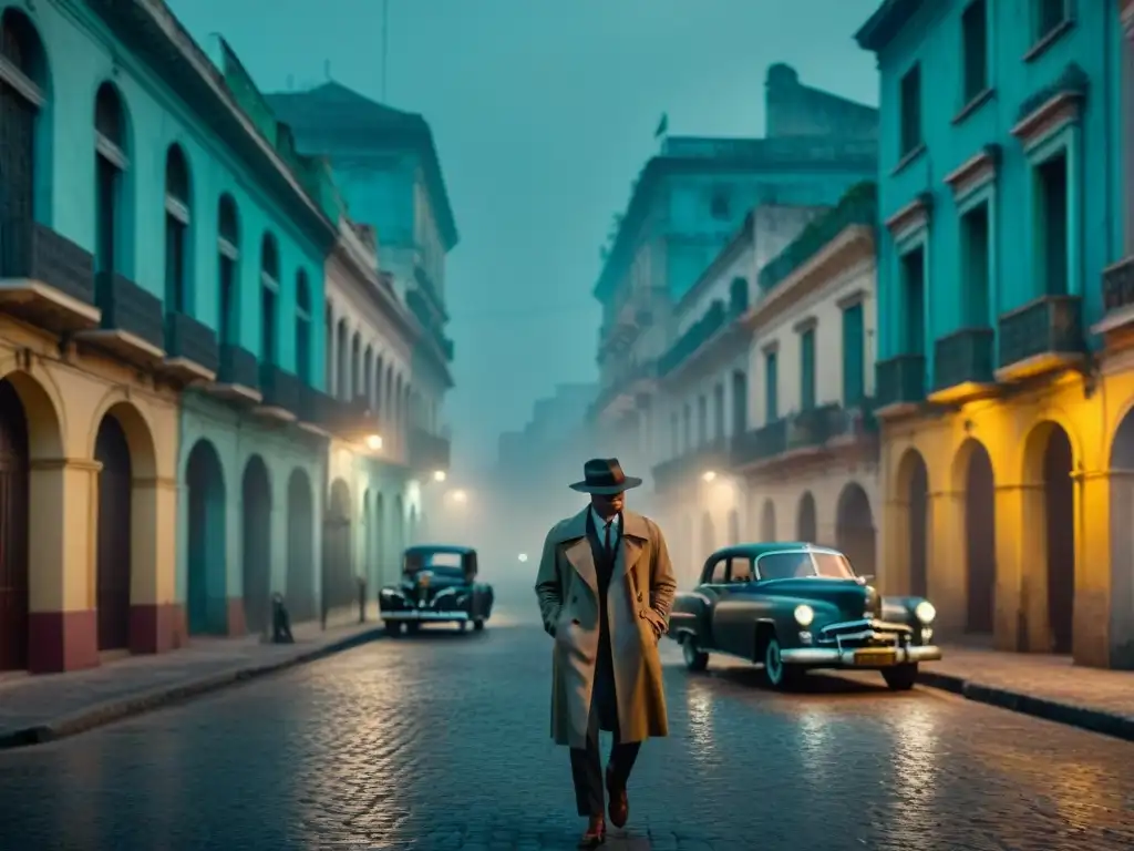 Un misterioso callejón de La Habana de noche, evocando lo mejor de los Crímenes en la literatura cubana