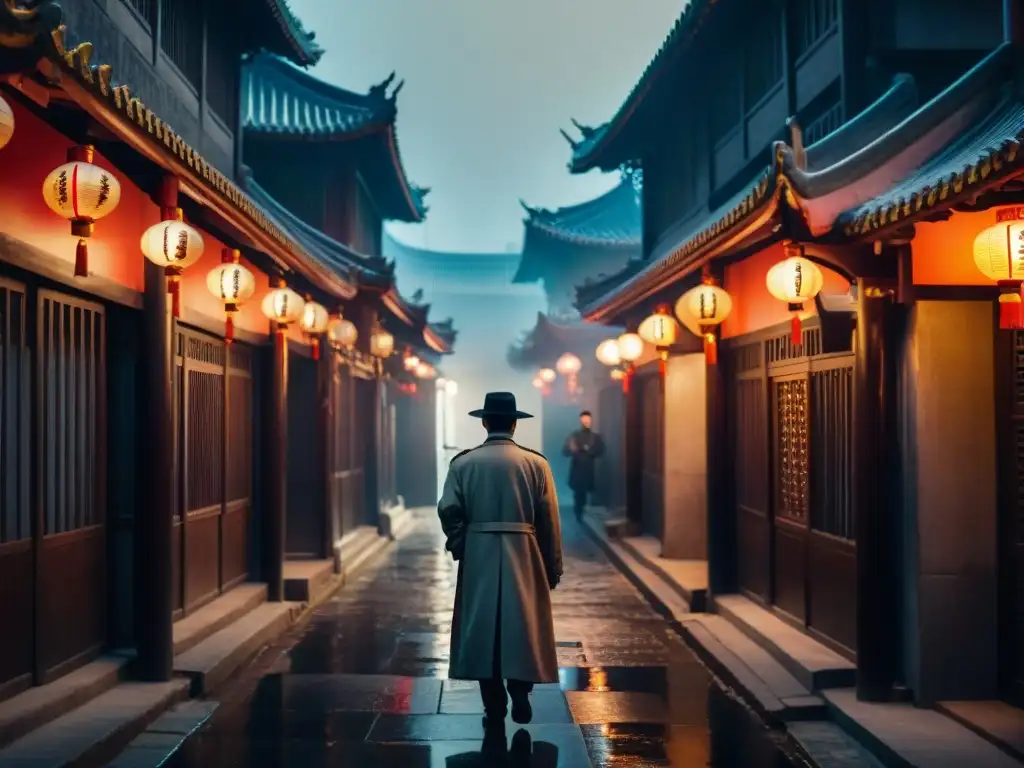 Alley misterioso en ciudad china con detectives chinos en cineTV