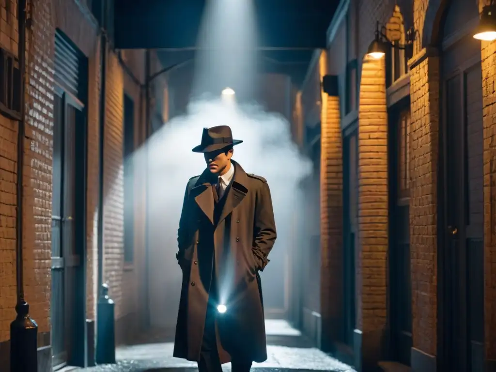 Noche de misterio: detective en callejón sombrío Perfil detectives cine televisión habilidades